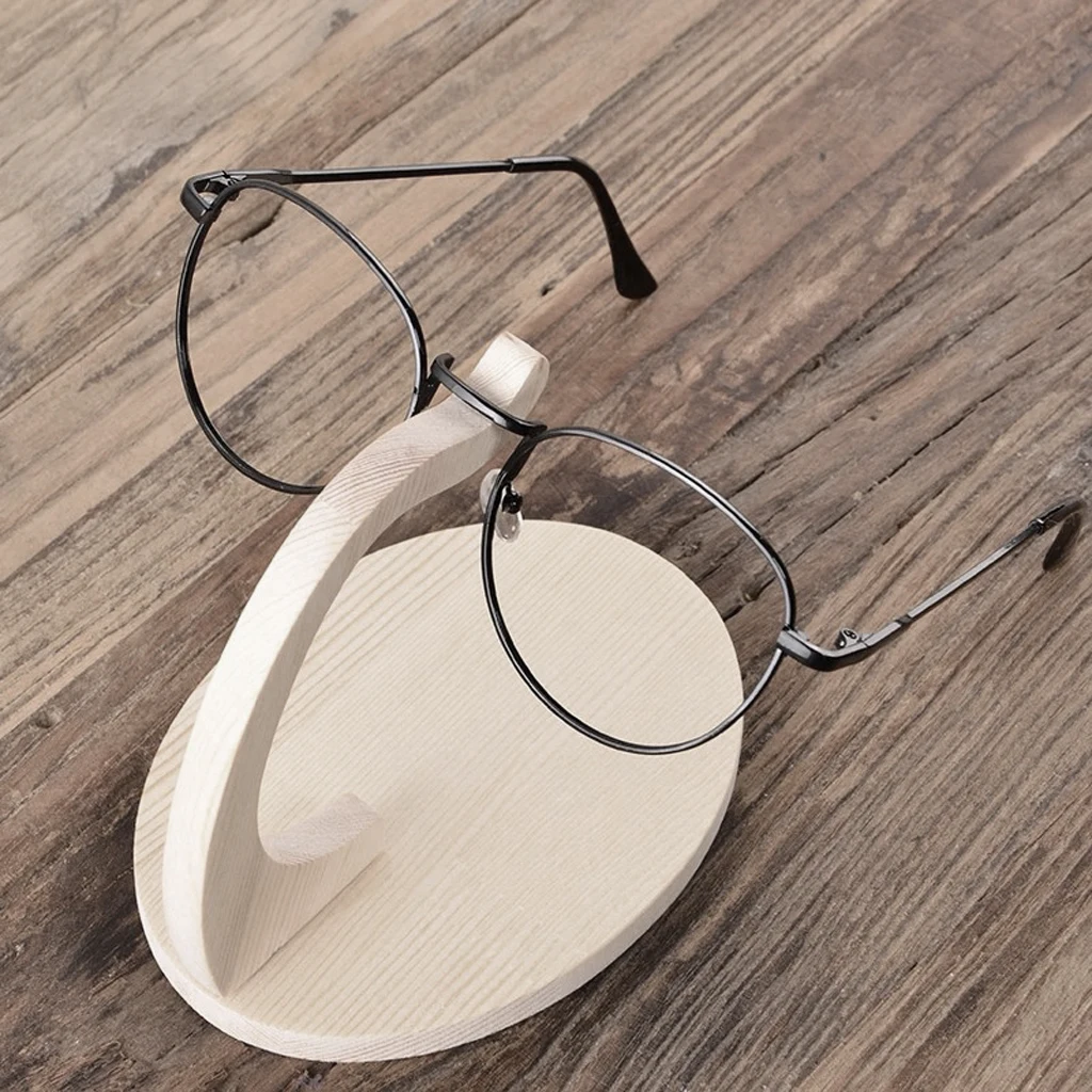 Wooden Glasses Display Rack Sunglass Stand Shelf Hanging Bracket for Home Decor Office Desk - Anti-scratch
