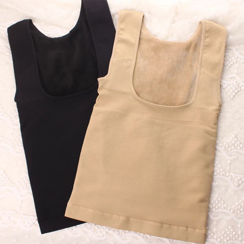 

Warm vest black cashmere underwear velvet tank top female corset body chest bare skin sleeveless camisole women autumn winter
