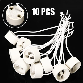 

10pcs LED Strip Connector GU10 Ceramic Socket Holder Bulb Halogen Lamp Wire Connector Fitting Base For Lighting Accessories