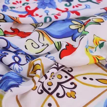 Sicilian majolica печатная Ткань, хлопок ткань для женщин детская одежда, платье Шитье «сделай сам» материал мягкий хлопок tissus