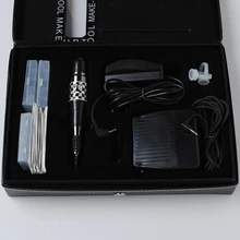 Полный комплект татуировки постоянный макияж машина комплект с педалью татуировки пистолет предметы снабжения 30 шт. иглы Советы