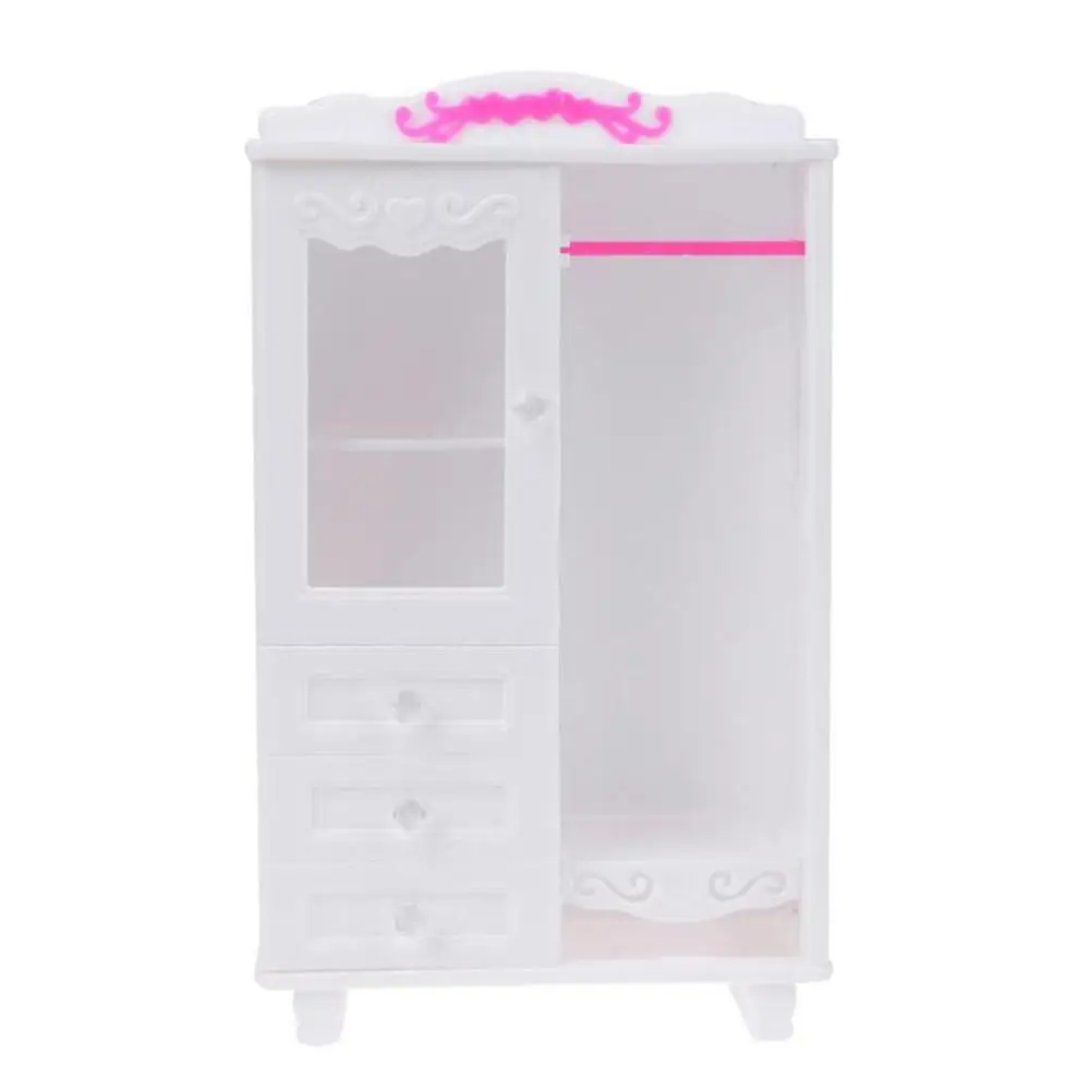 Lelebe Миниатюрная пластиковая мебель для спальни игрушки кукольный домик мебель аксессуары шкаф/кровать/диван/комод для детей подарок для девочки - Цвет: Wardrobe