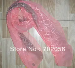Бисером цветочный 100% шелковый шарф шаль Обёрточная бумага Шарфы для женщин 180*55 см Великолепная смешанные 5 шт./лот #3039