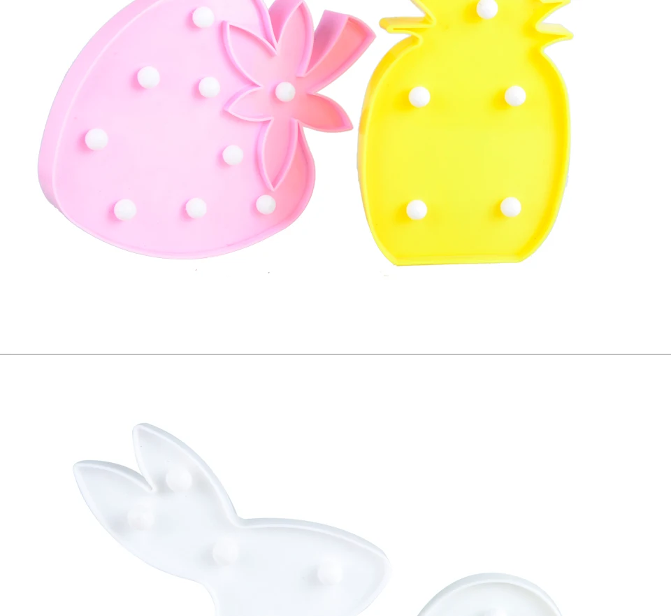 Cartoon LED Night Light Flamingo Pineapple Rabbit  (6)