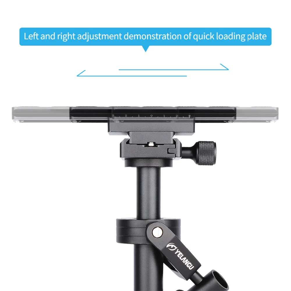 YELANGU высококачественный Ручной Стабилизатор из алюминиевого сплава 41,5~ 60 см регулируемый Steadicam миникам видео, устойчивый Cam Glidecam
