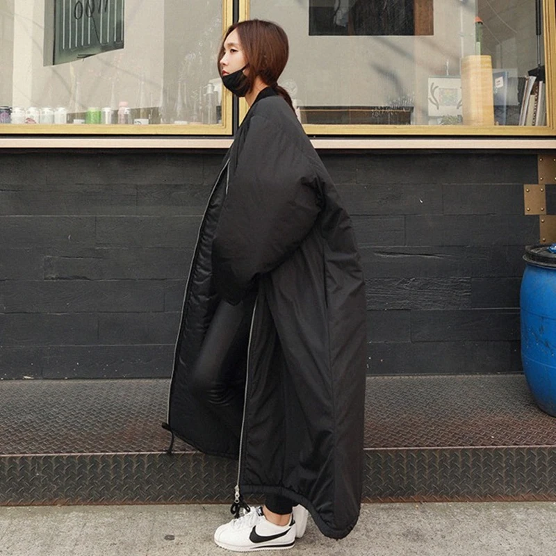 X-Long Winter Warm Down Cotton jacket 2018 Fashion Woman Thicken Parkas Oversize coat Female jacket Outwear Windproof Coat L280
