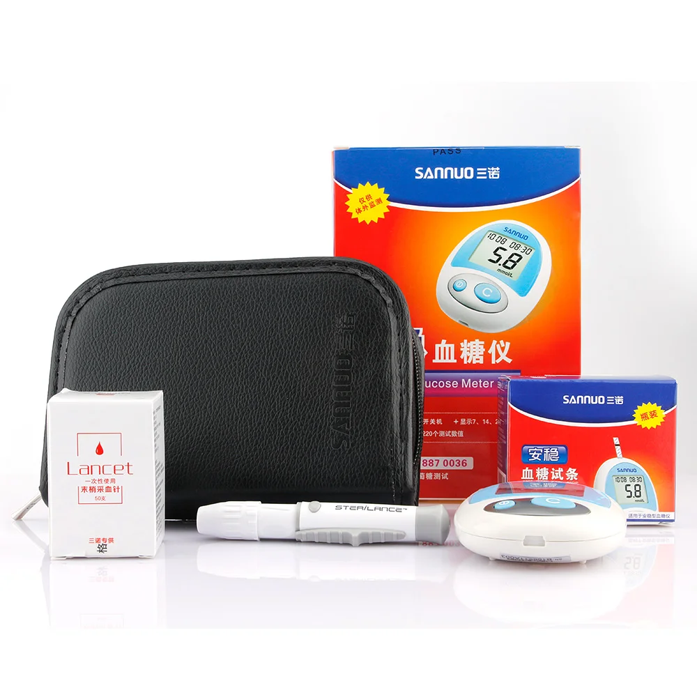 

Diabetic Household Monitor Glucose Meters with 50 strips and 50 Needles Blood Sugar Detection Blood Glucometer Analyzer Health