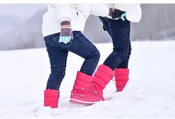 Classic Women Winter Boots Mid-Calf Snow Boots Female Warm Fur Plush Insole High Quality Botas Mujer Size 36-40 n544 tanie i dobre opinie NoEnName_Null NYLON Fits true to size take your normal size Round Toe Slip-On Solid Flat with Microfiber Rubber Platform