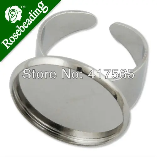 

Lots of 20pcs 20mm Round Adjustable Shallow bottom Imitation Rhodium plated Ring Setting With20 MM round Pad-C1735