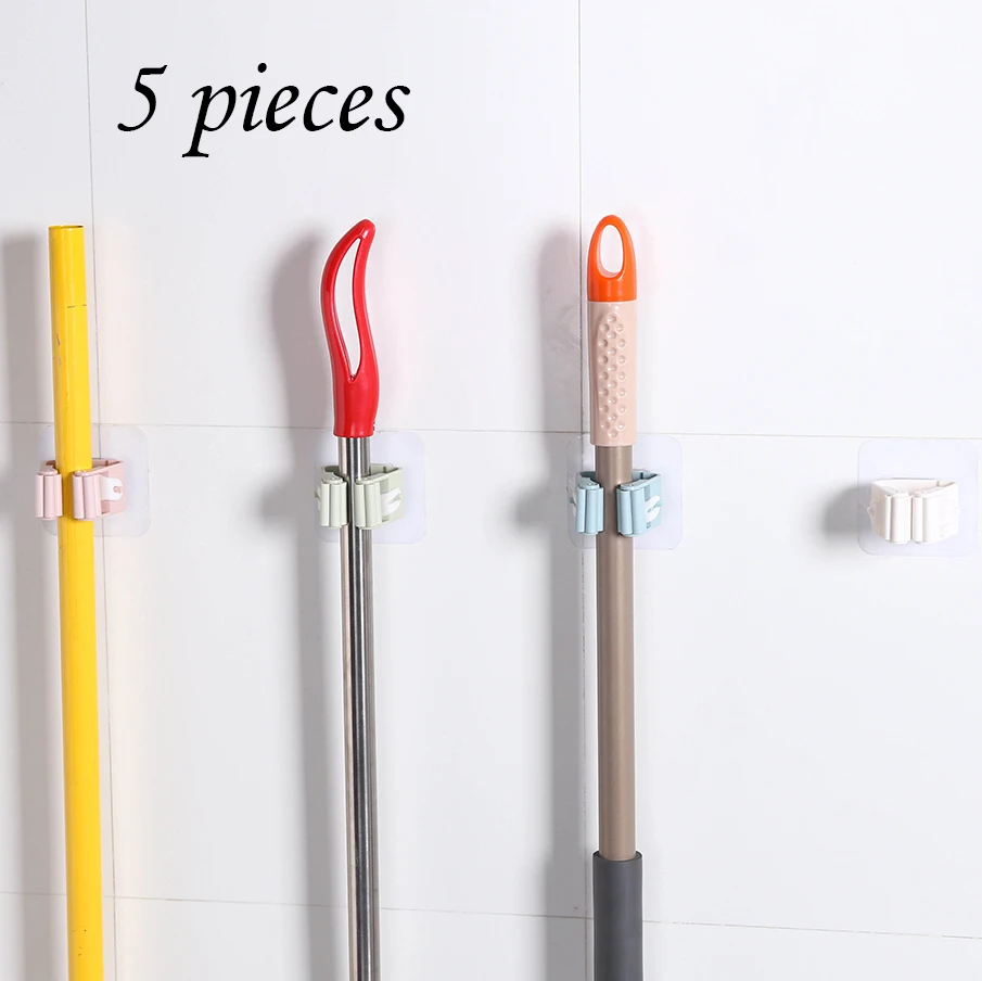 

CHOICE FUN 5 Pieces/Lot Bathroom Accessories Organization Mop Holder Stainless Steel Rack