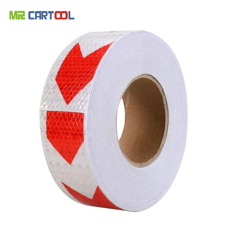 

MR CARTOOL 3Mx 5cm Long Arrows Printed Reflective Warning Conspicuity Tape Strip Waterproof Sticker Cars Trucks Trailers RVs
