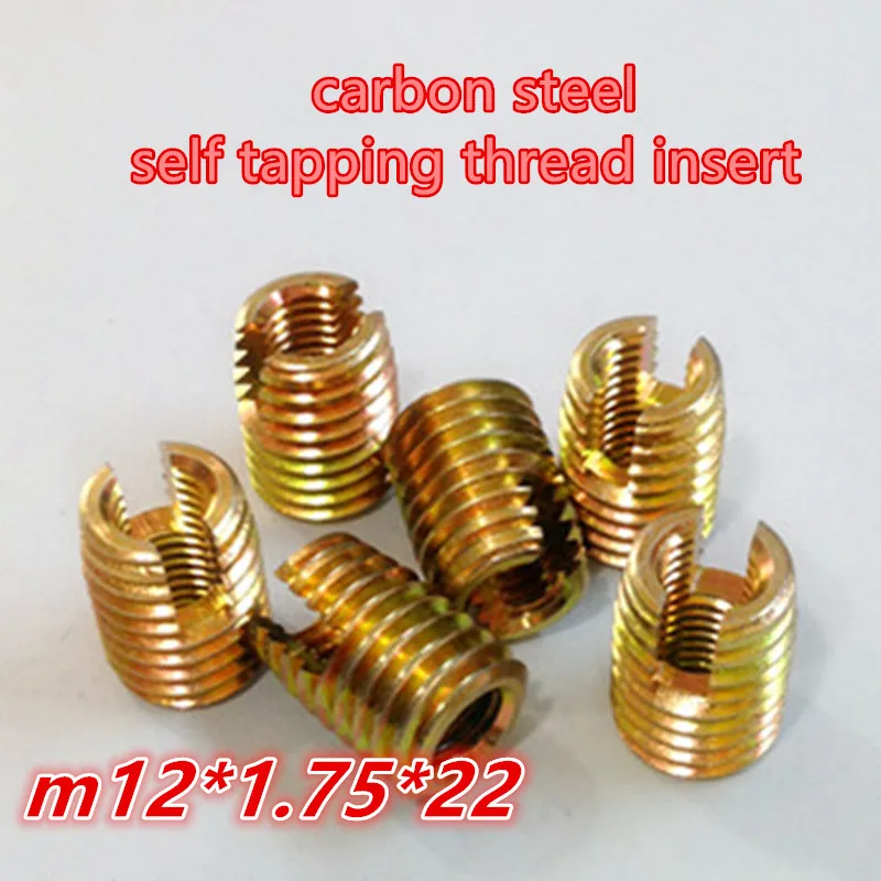 20pcs M12 Self Tapping Thread Inserts 302 Slotted Type Screw Bushing ...