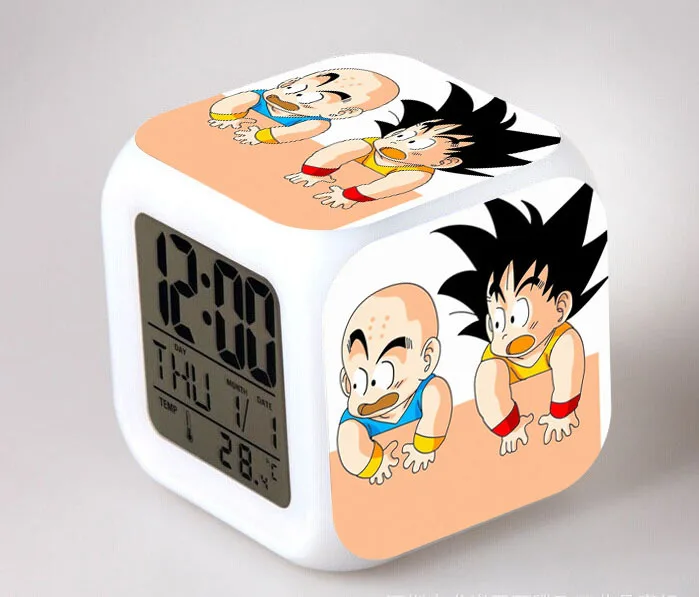 

Dragon Ball Clock Dragonball z Action Toys Figures Son Goku Super Saiyan Anime Cartoon (7 Color changing ) Alarm Clocks Kids Toy