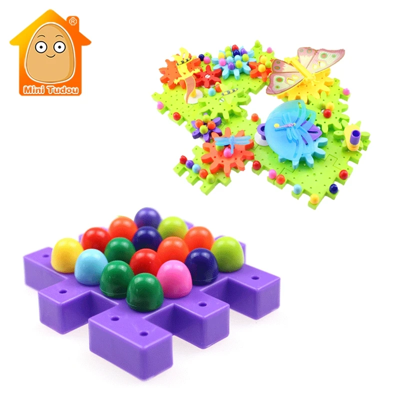 95 PCS Butterfly Gears Puzzles Building Educational Toy For Children DIY Mosaic Mushroom Nails Fun Building Kits Toy For Kids