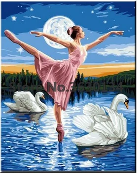 

New 5D Diamond Painting Cross Stitch Ballet Girl and Swans Diamond Embroidery Square/Round Diy Diamond Mosaic Home Decoration