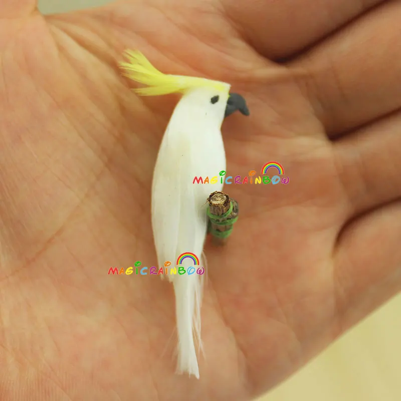 1:12 Dollhouse Miniature Pet Animal White Parrot Toy Garden PA016