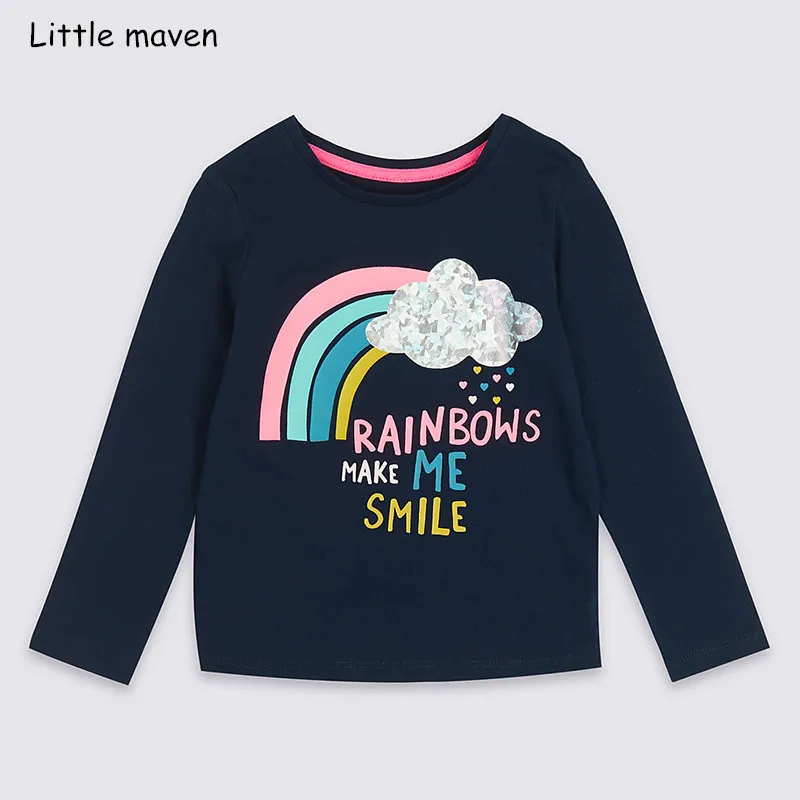 Little maven children brand baby girl clothes 2018 autumn new girls cotton long sleeve O-neck letter print t shirt Little maven children brand baby girl clothes 2018 autumn new girls cotton long sleeve O-neck letter print t shirt