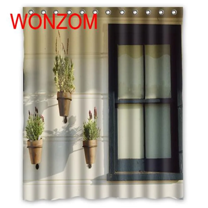 

WONZOM Polyester Potting Butterfly Shower Curtains with 12 Hooks For Bathroom Decor Modern 3D Floral Bath Waterproof Curtain