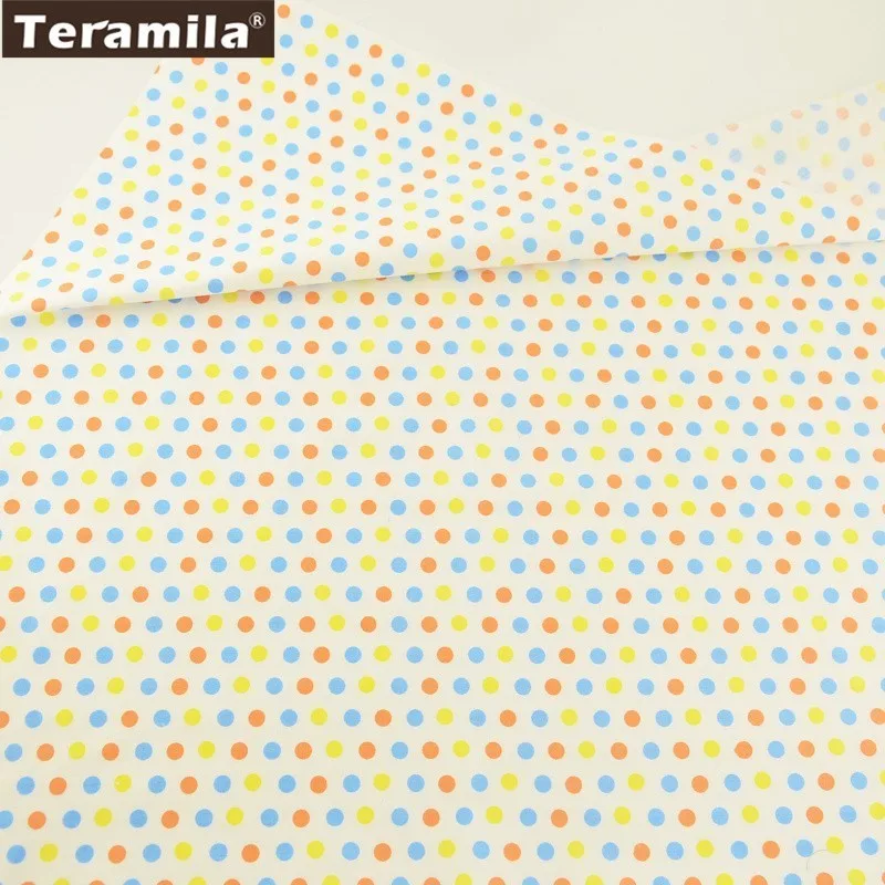 

Teramila Cotton Fabric Printed Colorful Dots Designs Tissue Material DIY Quilting Patchwork Pillow Baby Cloth Dress Decoration
