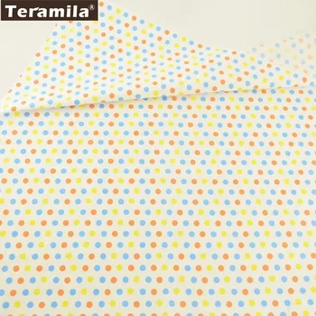 

Teramila Cotton Fabric Printed Colorful Dots Designs Tissue Material DIY Quilting Patchwork Pillow Baby Cloth Dress Decoration
