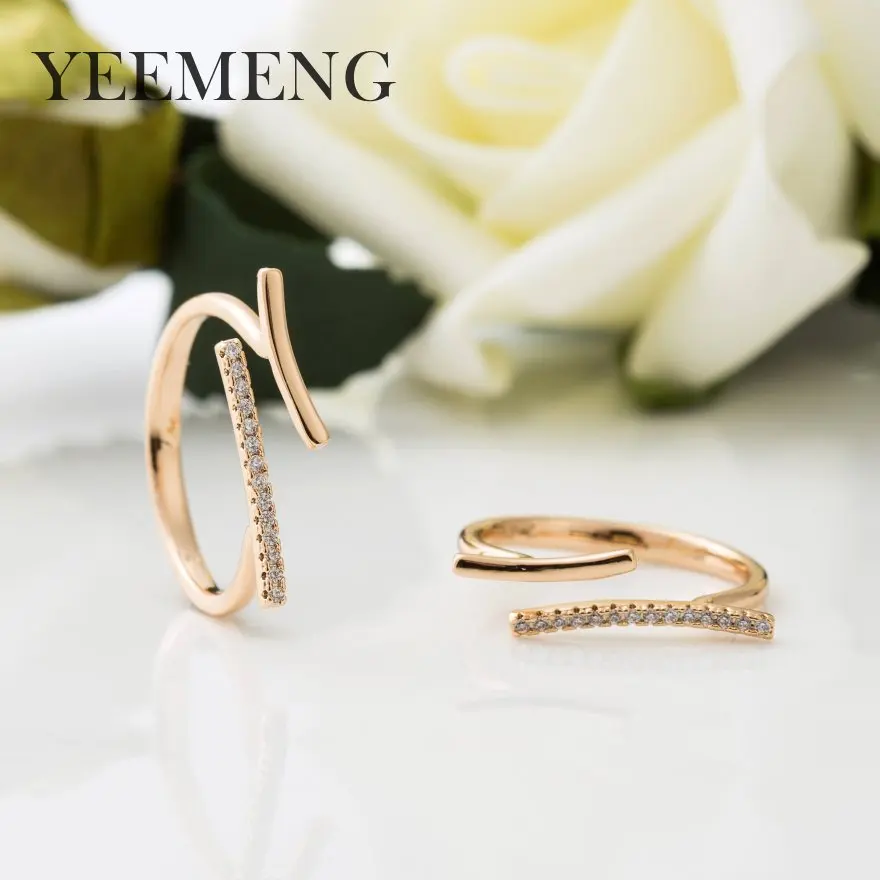 

YEEMENG Gold Color Free shipping New Creative Simple Geometry Opening Finger Rings Personality Jewelry Wholesale