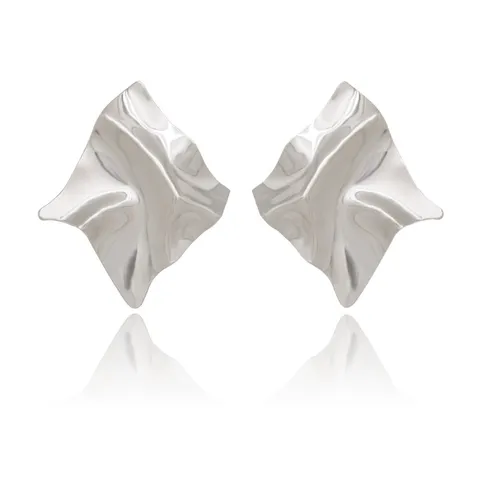 Exaggerated Brand Gold Color Irregular Square Shiny Metal Big Drop Earrings Women Rhombus Punk Earrings Party Jewelry