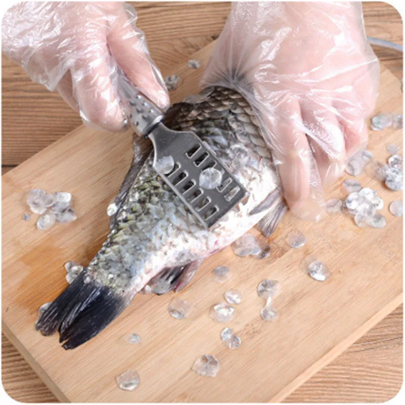 1Pc Cleaning Fish Skin Scraper Stainless Steel Fish Scales Fishing