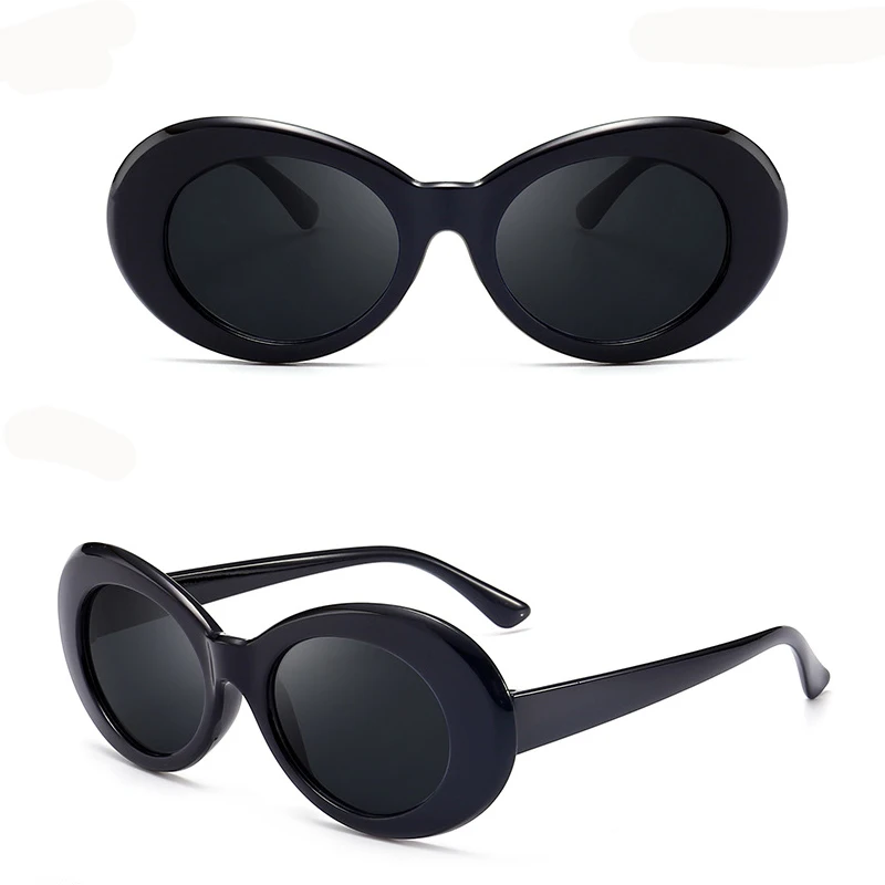 DOKLY – lunettes de soleil ovales, yeux de chat blancs, pour Instagram, Vintage, Kurt, Cobain