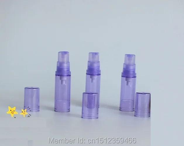 5 мл безвоздушного бутылка с лосьон насос, Косметические Сущность упаковки фиолетовый цвет, 50 шт./лот
