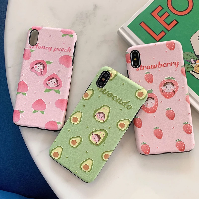 

Protective Coque For iphone 6 6s 7 8 plus Fashion Fruit Girl Soft Phone Case Cover For iPhone XS Max XR X 6 7 8 Plus Fundas