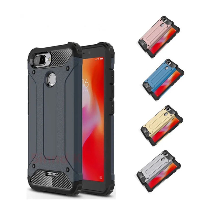 

Hard Armor Cover For Xiomi Redmi 6 Case Shockproof Soft Rubber Back Coque For Xiaomi Redmi 6A Case Fundas Protective Phone Cases