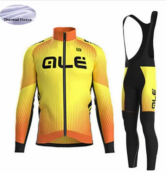

ALE cycling jersey 2018 pro team bike winter thermal fleece long sleeve set ropa ciclismo bicycle triathlon cycling clothing