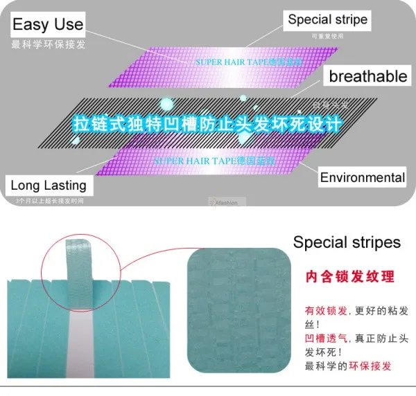 1 Sheet 12Pcs 4Cm*0.8Cm Water Proof Double Sided Tape Brazilian Indian Pu Hair Extension Keratin Wig Peruca Styling Tools 2 Tape (2)