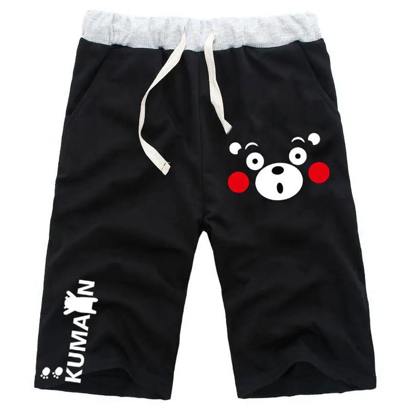 Аниме; Кумамон; Прямые шорты по колено с надписью; хлопковые повседневные короткие штаны для фитнеса; спортивные брюки с карманами; Cos; брюки для активного отдыха