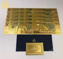 50 ZLOTY Polonia oro empañado billete de plástico Papa JOHN PAUL II para la colección 999 oro. Dinero de regalo libre de polímero