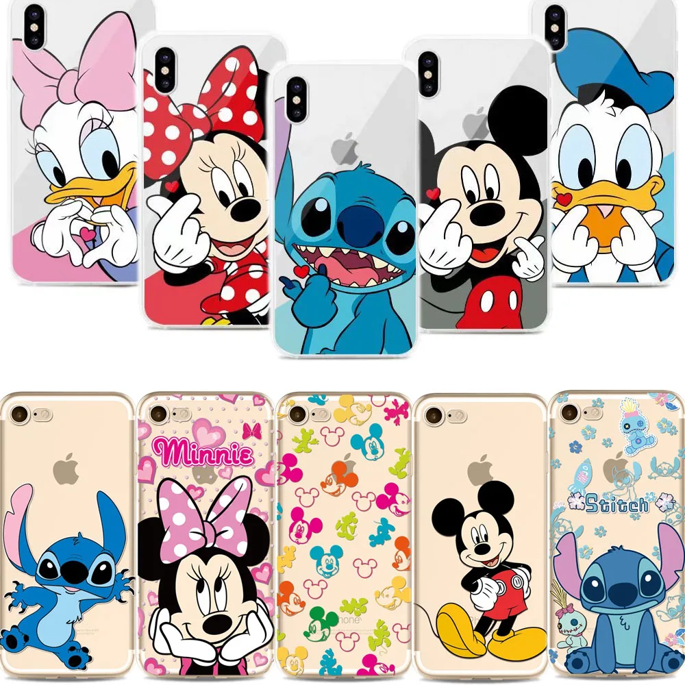 Cute Cartoon Mickey Minnie Mouse Cover For iPhone XS Max