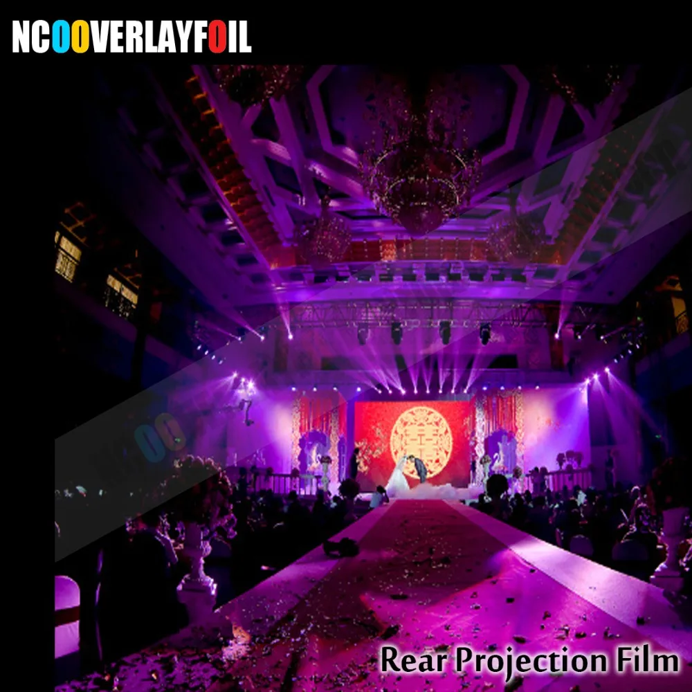 Quick Free Shipping 10x1.524meters Transparent Rear Projection Film With Hd Attached To The