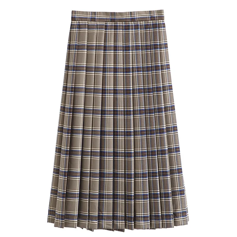 Лолита JK плиссированная юбка японская старшеклассница JK Униформа плед плиссированные юбки средней длины консервативный стиль винтажная ретро юбка