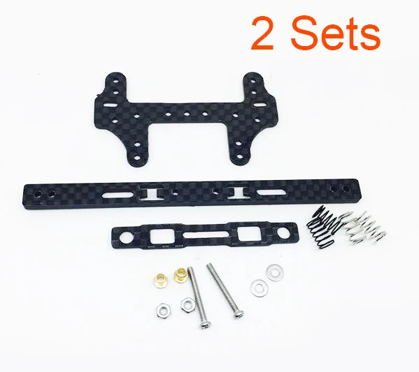 

2Sets 3mm Carbon Fiber Rear Roller Stay With Springs Double 520 Bearings Modify Parts For Tamiya Mini Racing 4WD Car Model