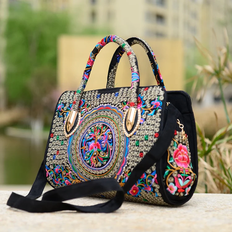 2017 womens handbags Canvas Ethnic Tote Bag Character designer Chinese embroidery handbag ...