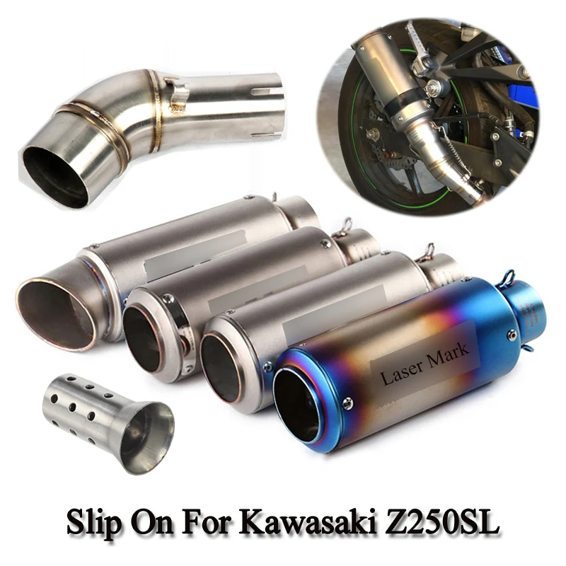 

For Kawasaki Z250SL Slip On 51mm Connecting Mid Link Pipe Motorcycle Exhaust Muffler Silencer Pipe With DB Killer Moto Escape