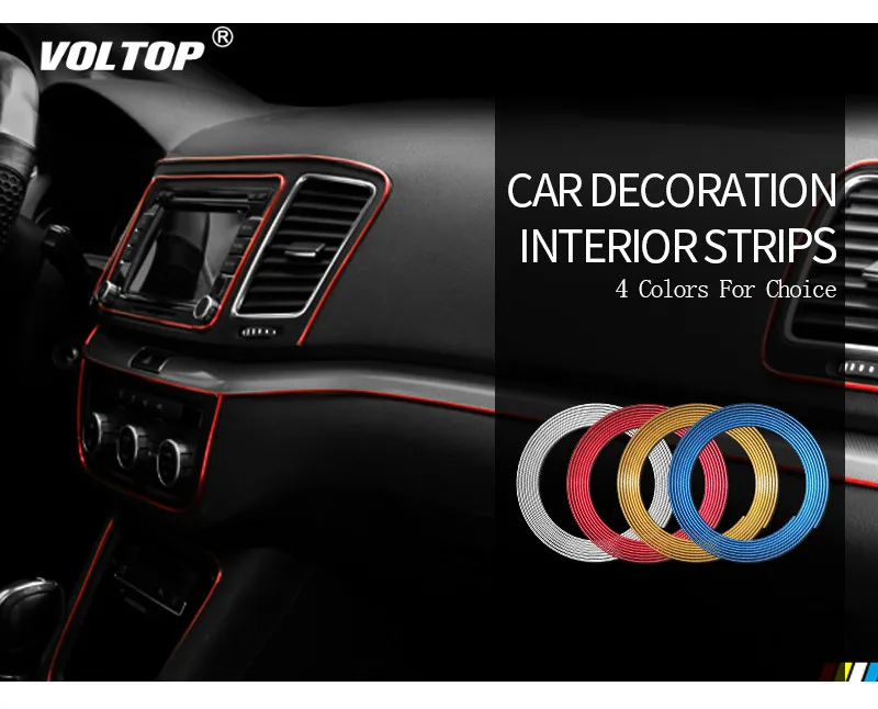 

5M Car Styling Interior Decoration Strips Moulding Trim Dashboard Door Edge Universal For Cars Auto Accessories In Car-styling