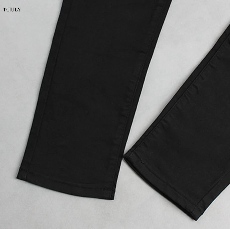TCJULY 2018 стильные вышитые цветы джинсы для женщин рваные джинсы пуш-ап брюки черные узкие брюки сексуальные женские узкие джинсы