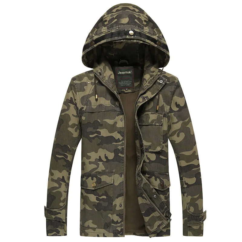 2017 Spring Autumn Mens Jacket With Hoodie Camouflage Jaket Men Hooded