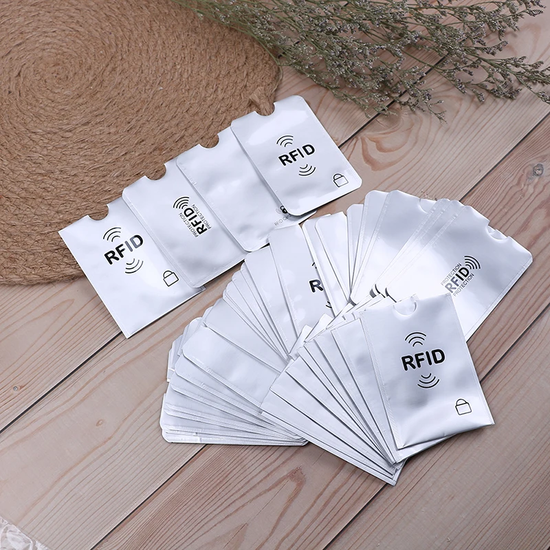 

10pcs Protection Aluminium Anti Rfid Wallet Blocking Reader Lock Bank Card Holder Metal Credit Card Holder Id Bank Card Case