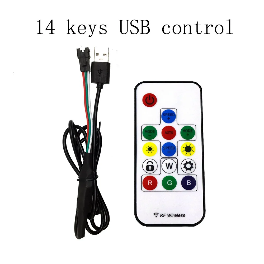 USB Pixel RGB Светодиодная лента пульт дистанционного управления Мини 3key RF14key 17key
