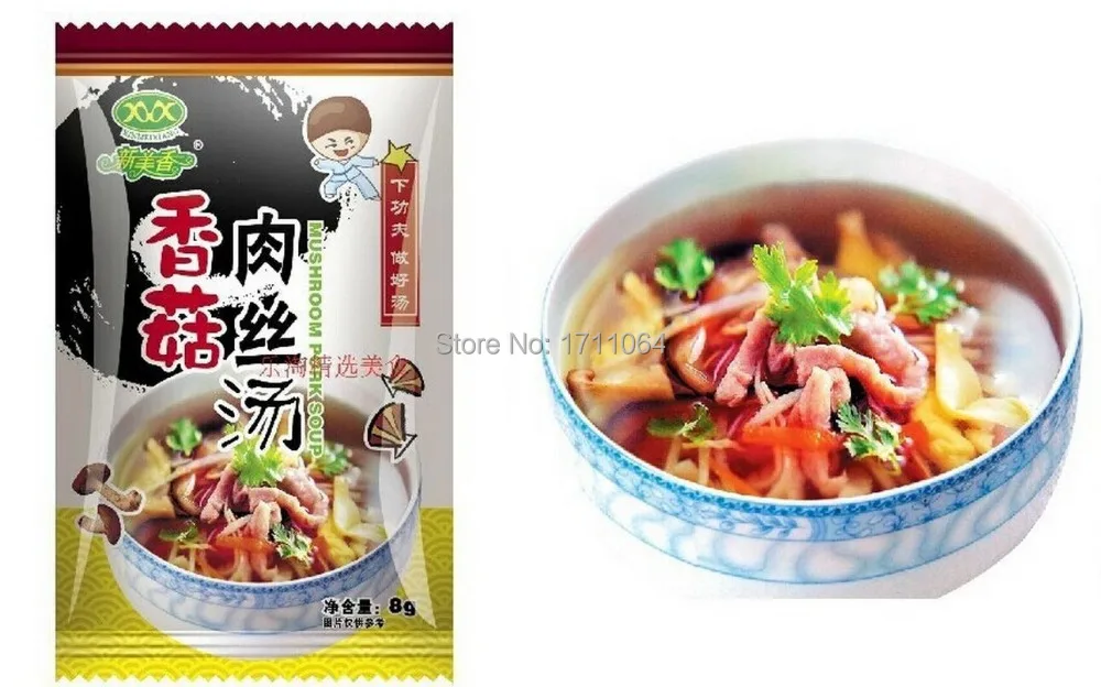 

Free shipping Xinmeixiang soup Mushroom-pork soup ingredients 8g*10vegetable instant soup dehydrated food buy 2 lots free 2 bags