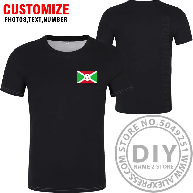 BURUNDI t shirt logo free custom made name number bdi country t-shirt nation flag bi french burundian print black photo clothing - Цвет: Style 1