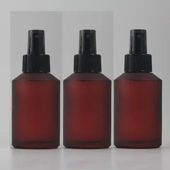 

125ml red rose frosted Glass lotion bottle with black plastic pump,cosmetic packing,cosmetic bottle,packing for liquid