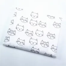 Ткань с принтом милого кота, хлопок, саржа, Лоскутная Ткань для шитья, лоскутное шитье, ручная работа, домашний текстиль для детей